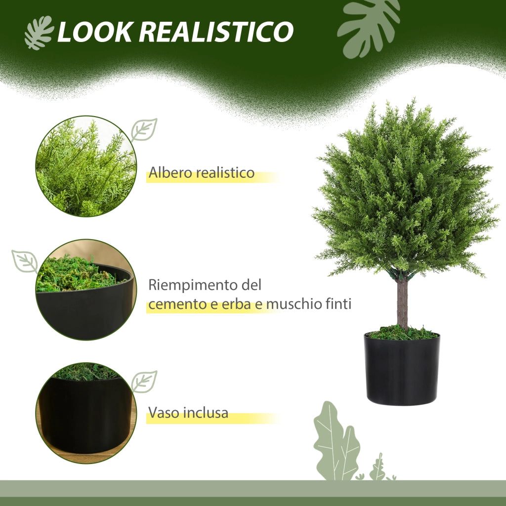 Albero Cedro Finto con Vaso ¨C Zephmum ¨C Verde 55 cm
