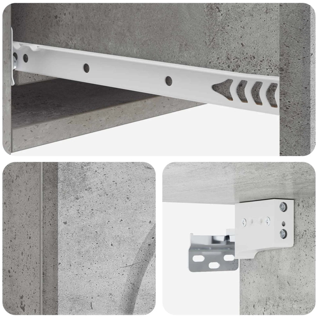 Tavolino da Parete Laterale Grigio Cemento 87,5 x 34,5 x 17 cm 898158