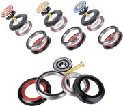 Headset per bicicletta con biella a gomma e forcella CNC - Forcella 42mm 52mm - Boccole a tappi in lega di alluminio - Accessorio per bicicletta - Adatto a tutte le biciclette - Nero e Argento
