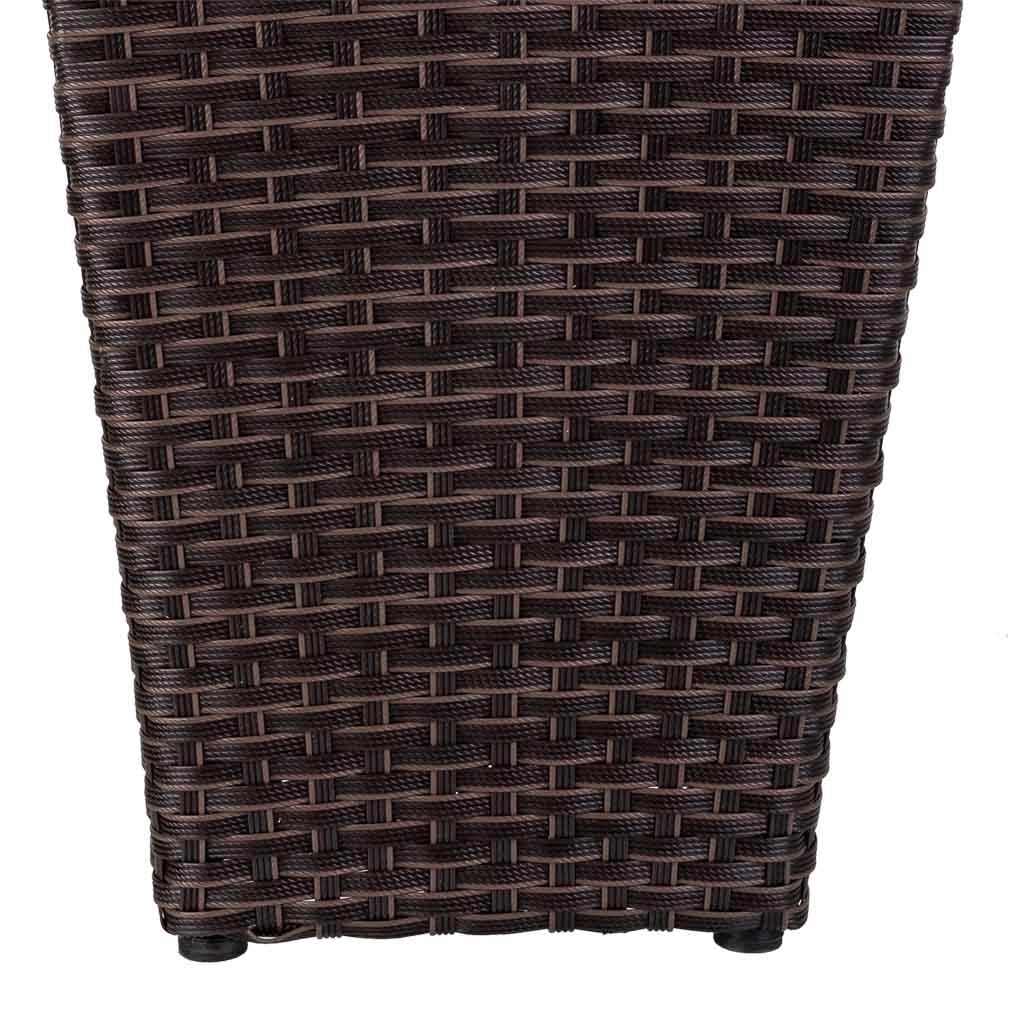 Fioriera in polyrattan marrone 28x28x40h