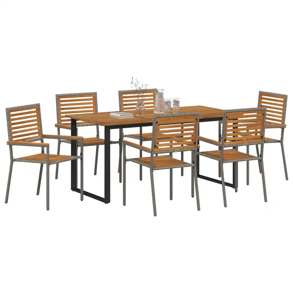 Set da Pranzo per Giardino 7 pcs Grigio 3365461