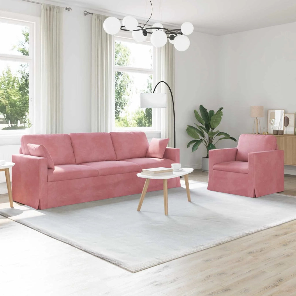 Divano 2 pcs Rosa 228 x 78 x 80 cm Velluto