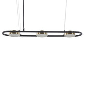 Lampada a sospensione in ottone Nero in acciaio luci a LED integrate a 3 luci forma geometrica illuminazione a binario a sospensione cucina
