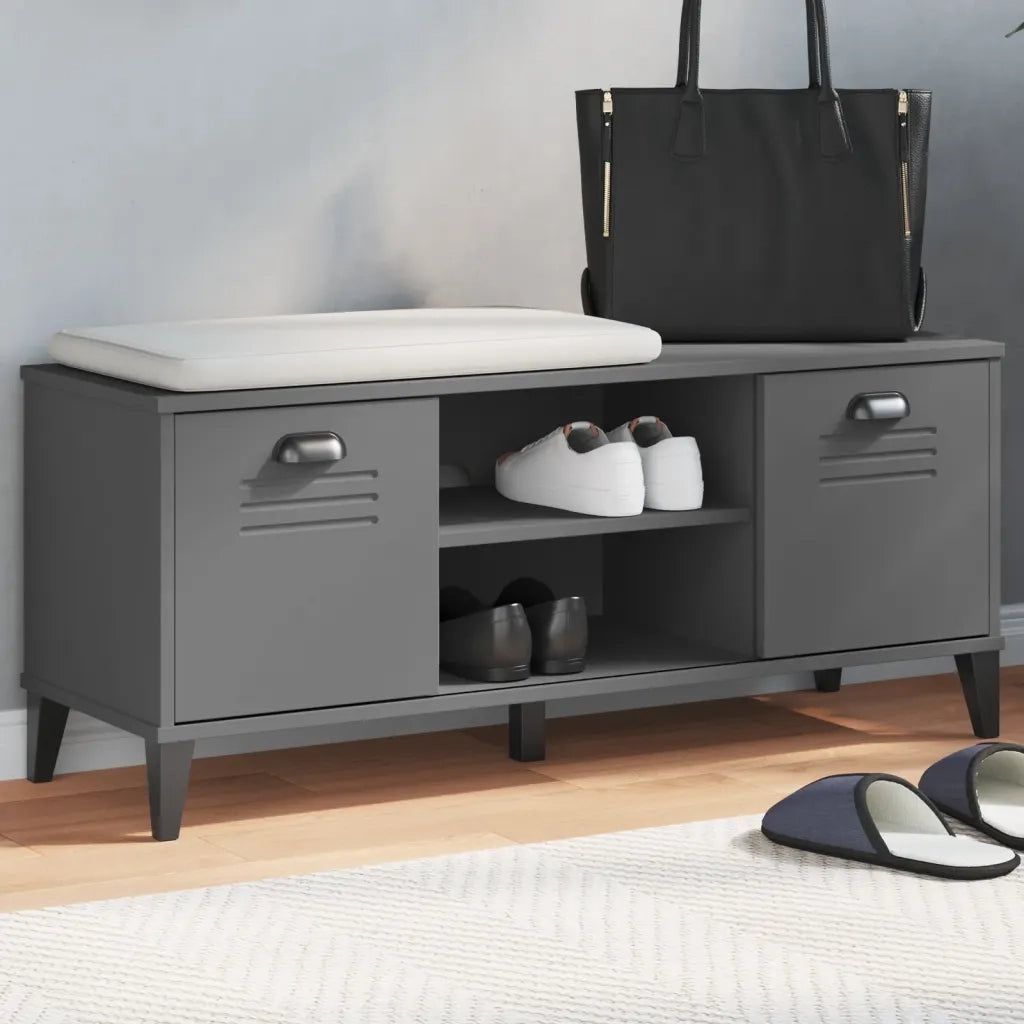 Panca Porta Scarpe | Scarpiera | Mobile per scarpe VIKEN Antracite 106x35x45cm Legno Multistrato