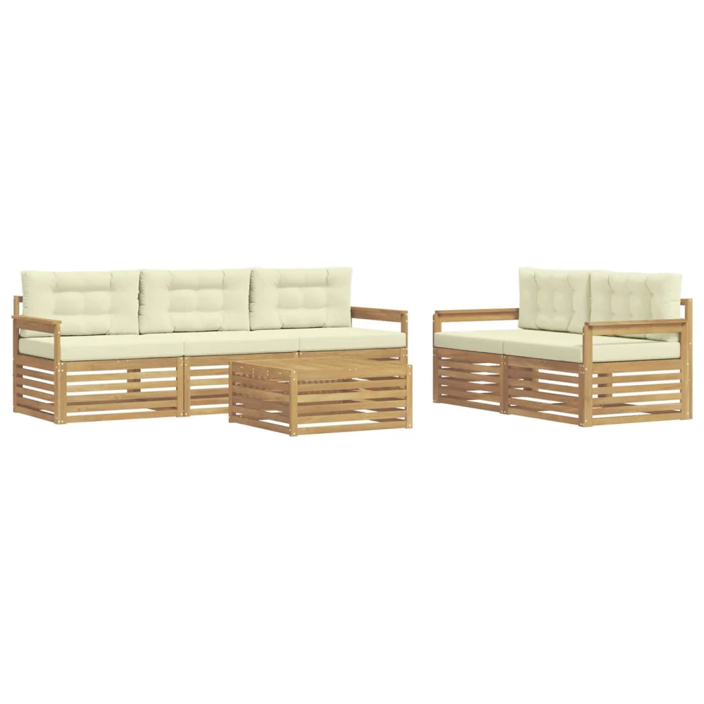 Set di divani da esterno 6 pcs Bianco e Crema 3390030