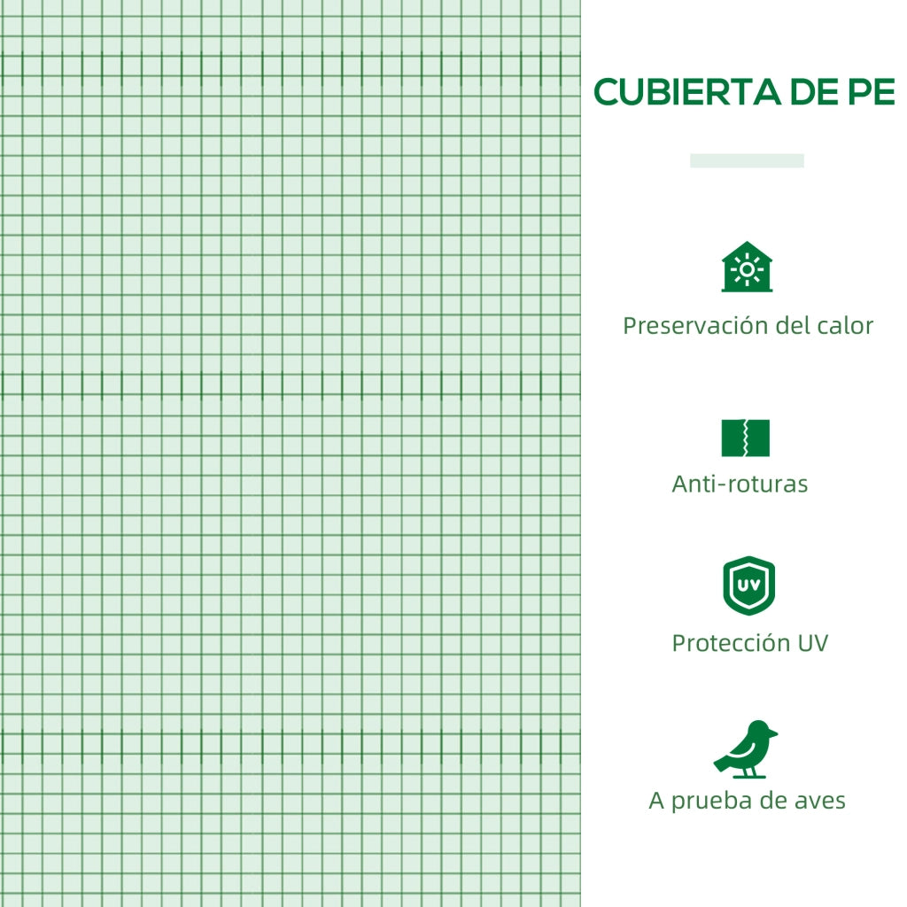 Serra da Giardino per Piante con 4 Finestre ¨C Xylo ¨C Struttura Acciaio e Copertura PE Anti-UV 200x80x45 cm Verde