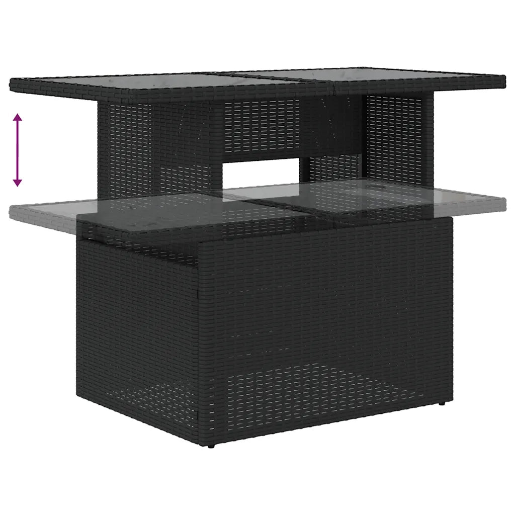 Set Divani da Giardino con Cuscini 7pz Nero Polyrattan 3268555