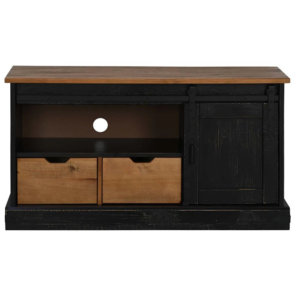 Mobile Porta TV HALDEN con Anta Scorrevole Nero 110x40x60 cm 4018412