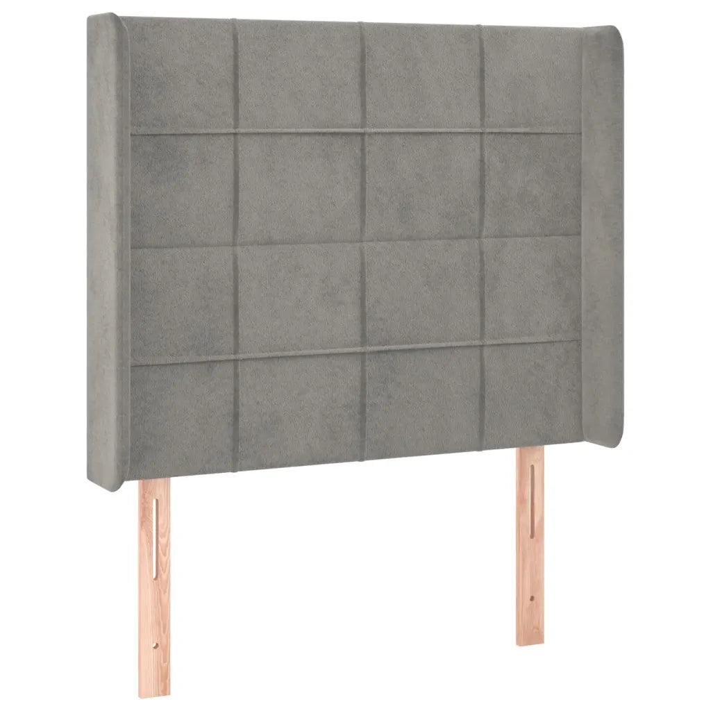 Testiera ad Orecchio Grigio Chiaro 93x16x118/128 cm in Velluto 3119616