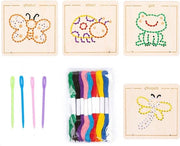 Set di Ricamo per Bambini Attività Creativa per Principianti per lo Sviluppo delle Abilità Motorie Fine Regalo per Ragazze e Ragazzi 2-8 Anni - Montessori