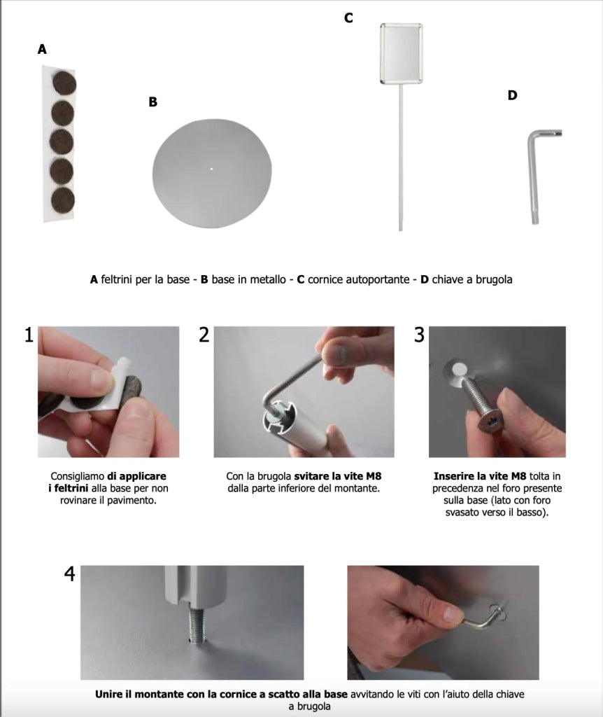 Porta Comunicazioni con Cornice A3 NERA - Bifacciale NERA