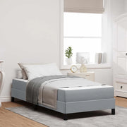 Letto a molle con materasso Grigio chiaro 90 x 200 cm Tessuto