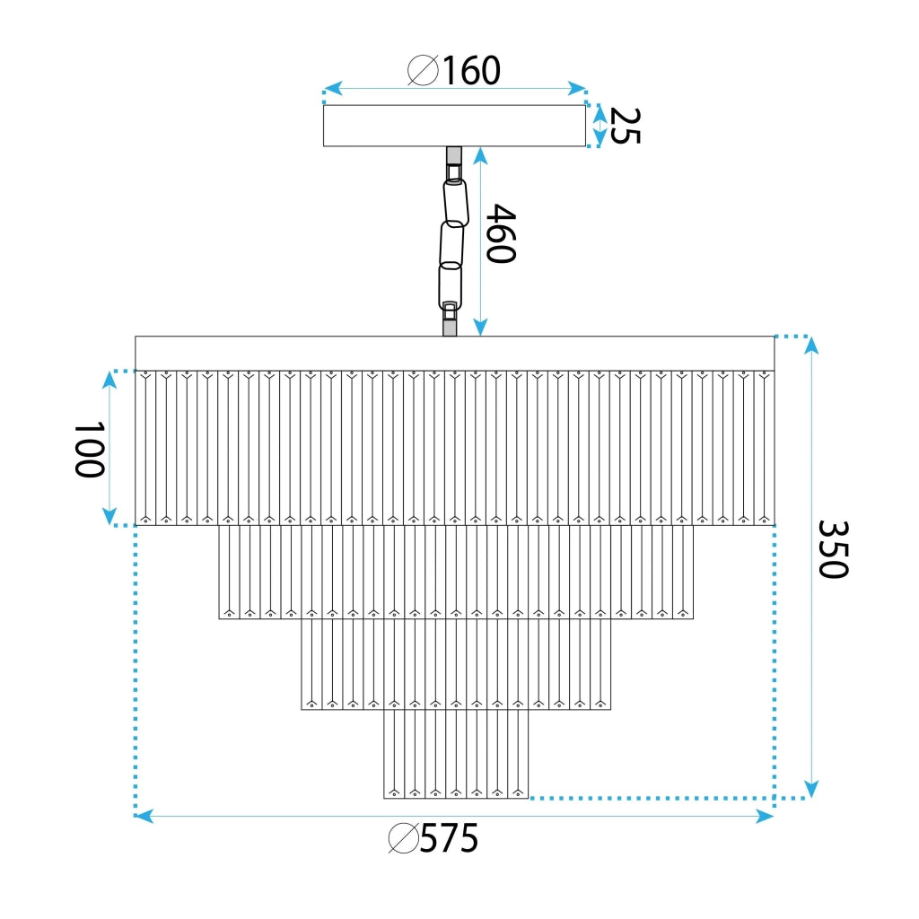 Lampadario A Sospensione In Cristallo Da Soffitto APP1533-6CP4 Oro