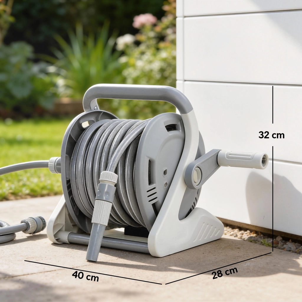 Avvolgitubo per Irrigazione Esterno 20+2 m ¨C zephmum ¨C Grigio ?15 mm