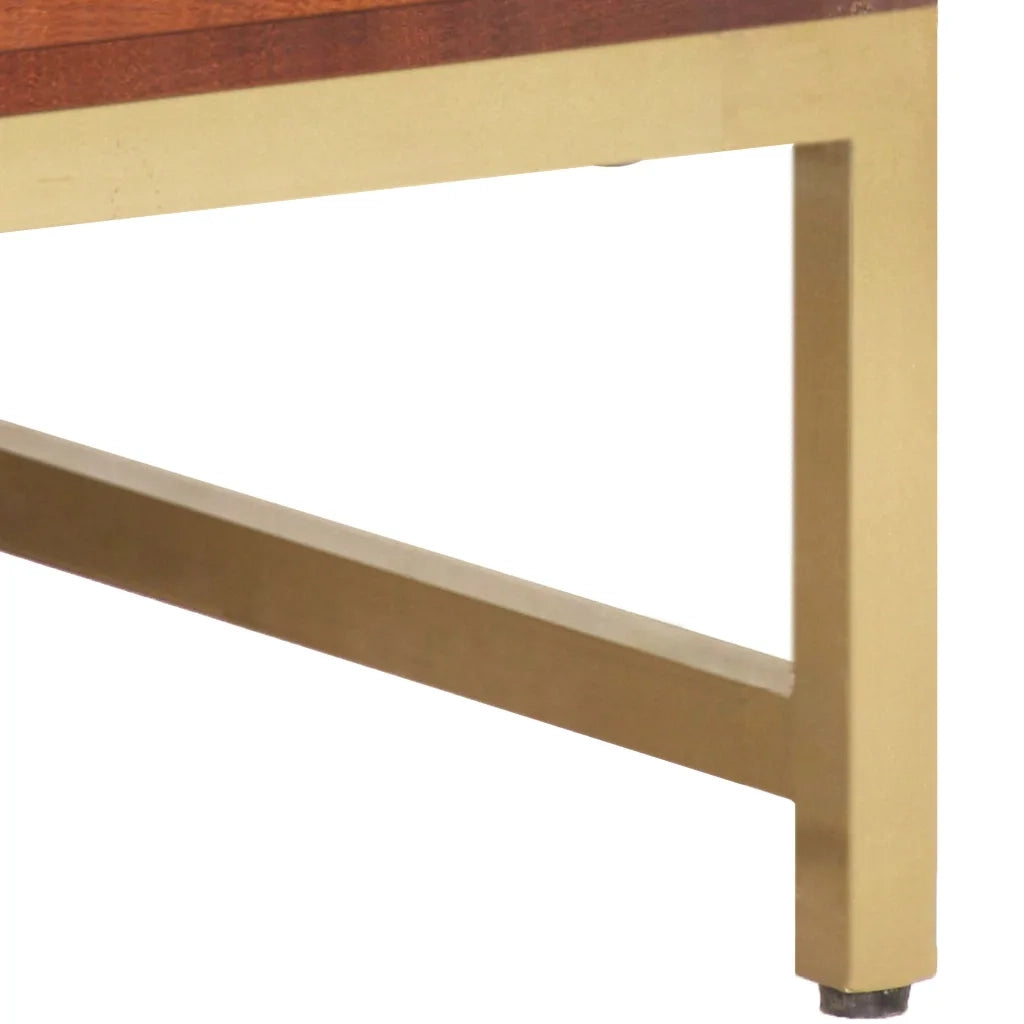 Tavolino Salotto Marrone ambra 67x67x45cm Legno Massello Acacia 320376