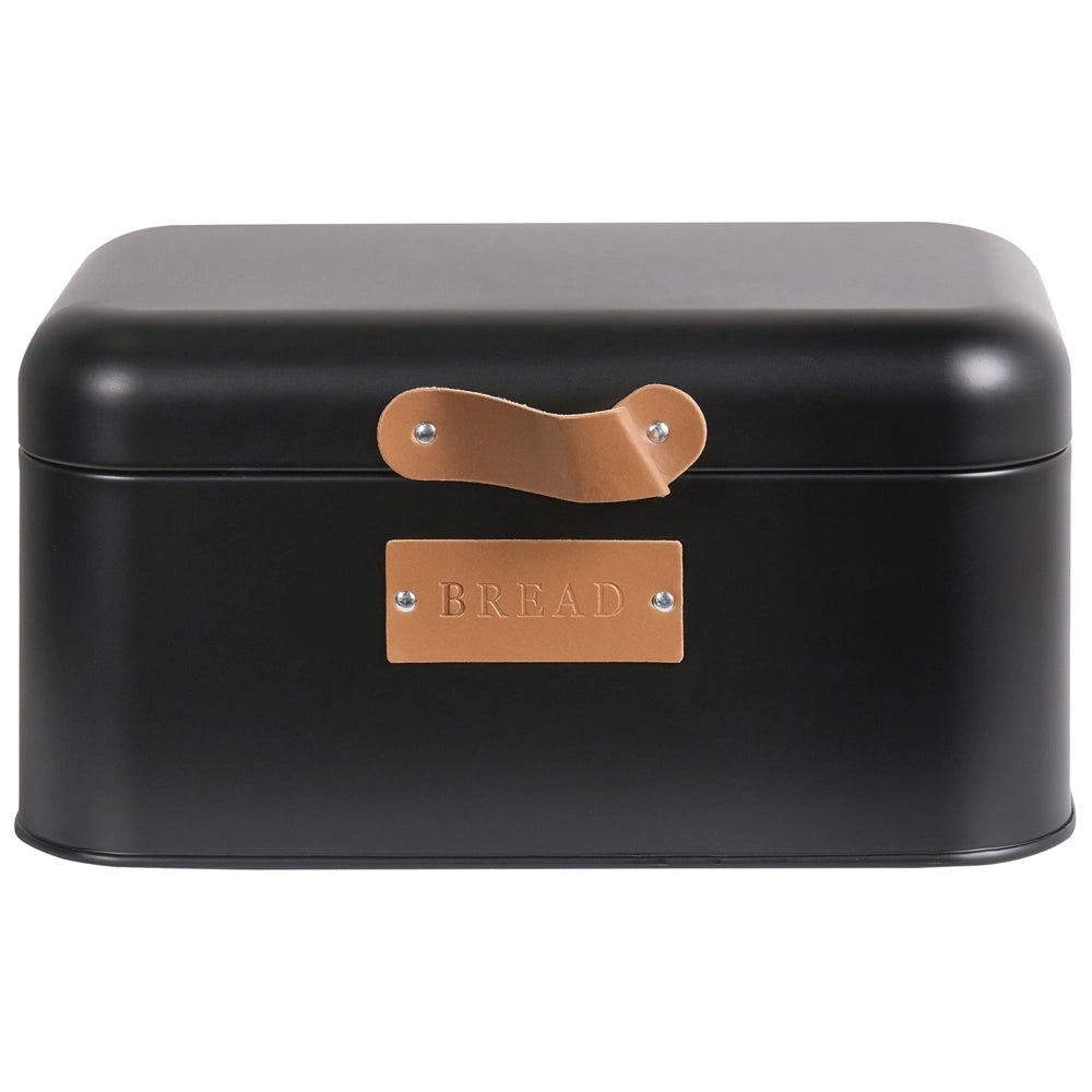 Set da 4 pezzi composto da portapane e contenitori in metallo nero Portapane 30 x 17 x 17 cm Contenitori per tè, caffè e zucchero Conservazione degli alimenti Cucina moderna