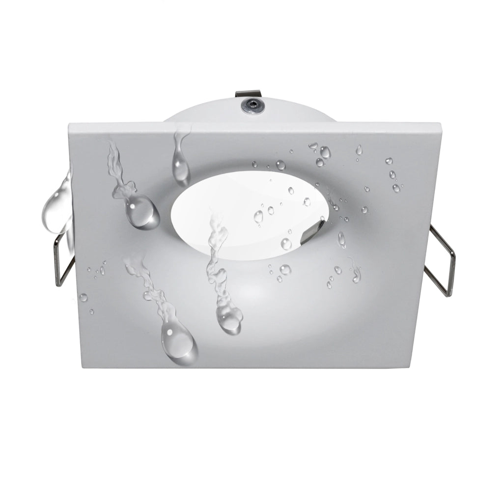 Porta faretto bianco IP65 box doccia bagno turco sauna incasso 70mm supporto luci LED GU10 MR16 GU5.3 QUADRATO