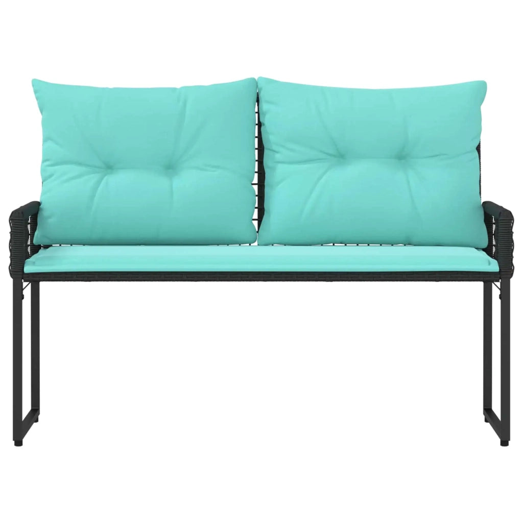 Panchina da esterno Nero e Turchese 118 x 55 x 82 cm 42025181