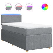 Letto singolo | Letto per adulti | Giroletto a Molle con Materasso Grigio Chiaro 80x200 cm Tessuto