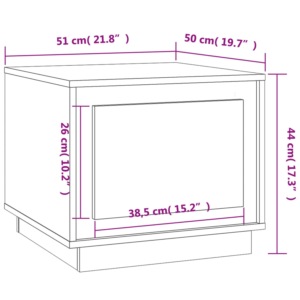 Tavolino da Salotto Grigio Cemento 51x50x44cm Legno Multistrato 819872