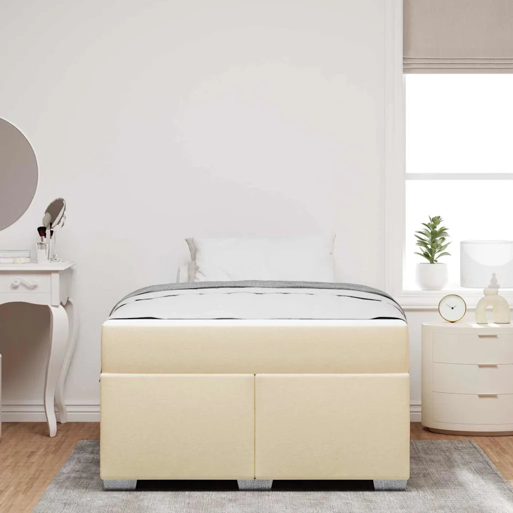 Struttura del letto con materasso Crema 120 x 190 cm Tessuto 3399178