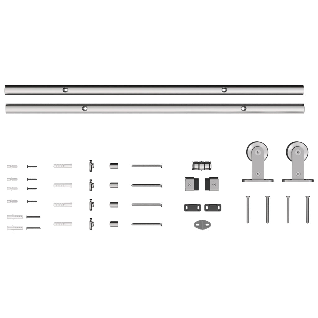 Guida scorrevole per porte ¨C Minimal ¨C Argento 76x30 cm