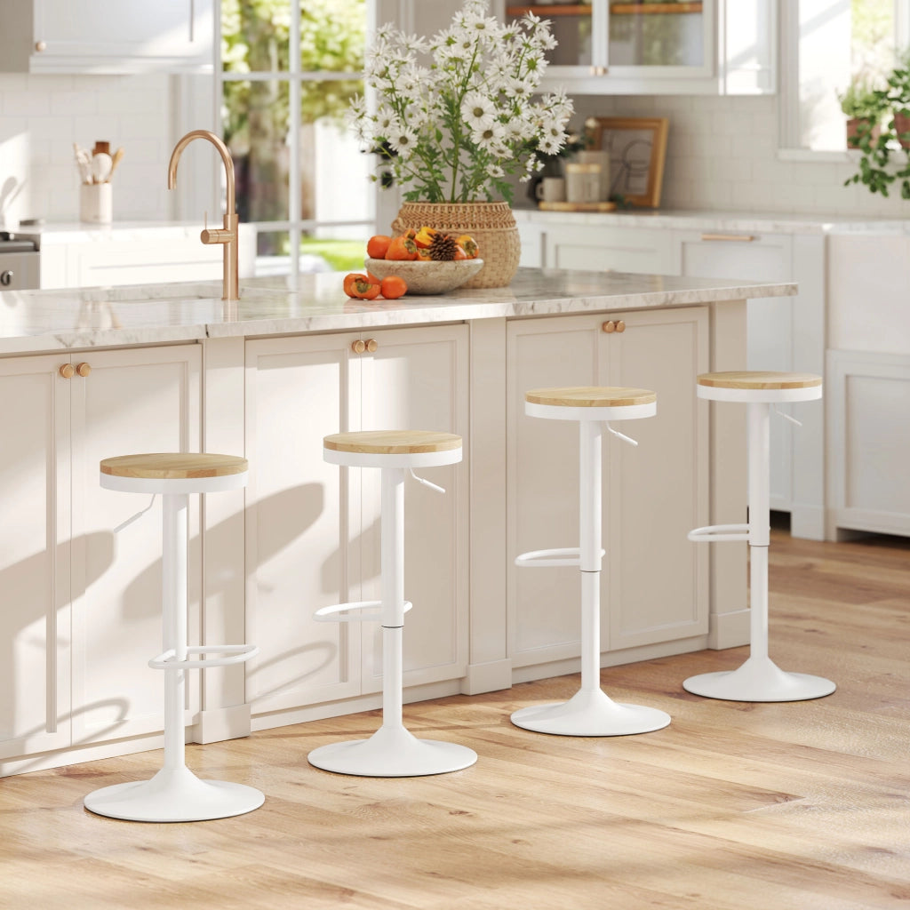 Sgabelli da Cucina ¨C zephmum ¨C Legno e Acero, Altezza Aggiustabile, 2 Pezzi