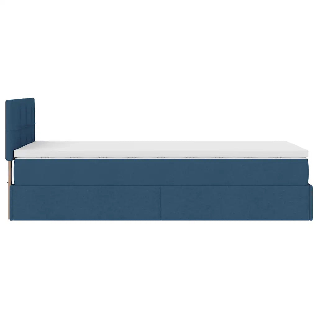Pouf Letto con Materasso Blu 100x200 cm in Tessuto 3311441