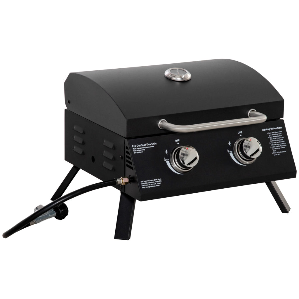 Barbecue da Tavolo a Gas Pieghevole ¨C zephmum ¨C Nero 2 Bruciatori 5KW