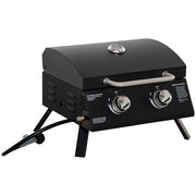Barbecue da Tavolo a Gas Pieghevole ¨C zephmum ¨C Nero 2 Bruciatori 5KW