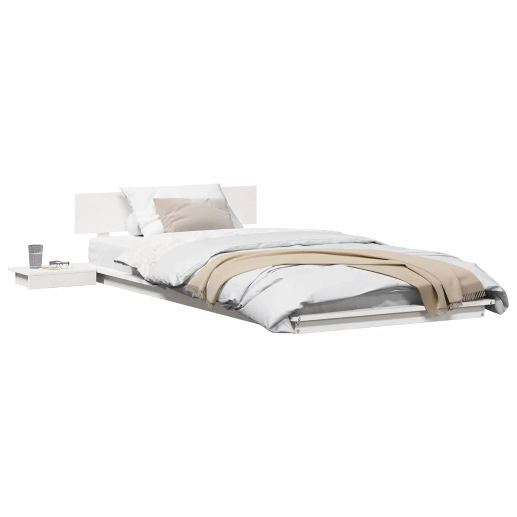 Struttura del letto con testiera Bianco 100 x 200 cm legno 872414