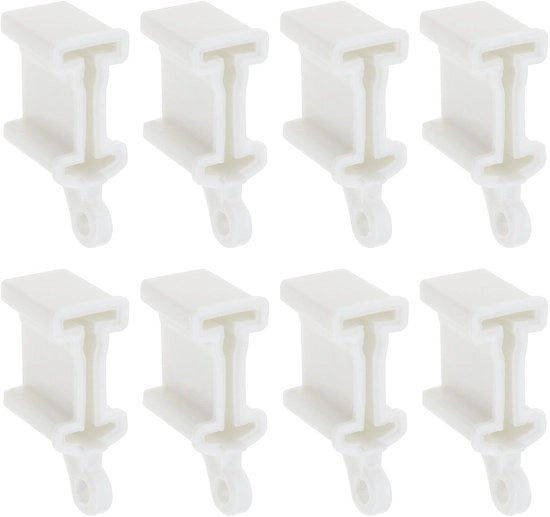 Accessori per corda di tenda 8 pezzi - Materiale POM duraturo - Installazione facile - Robusto e resistente ai danni - Economico - Bianco - Accessori per corda di tenda