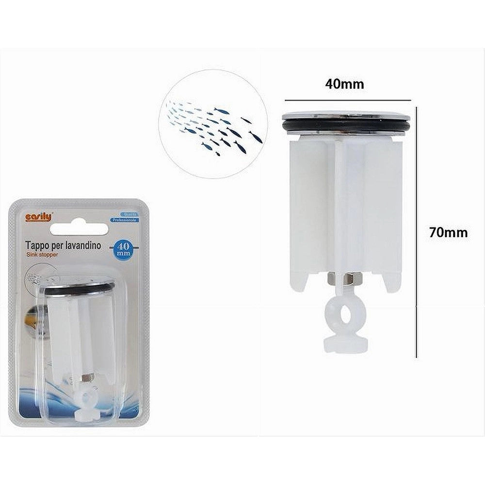 Trade Shop - Tappo Lavandino Bagno Lavabo Bidet Universale 40 Mm Con Motivo Pesciolini 87271 -