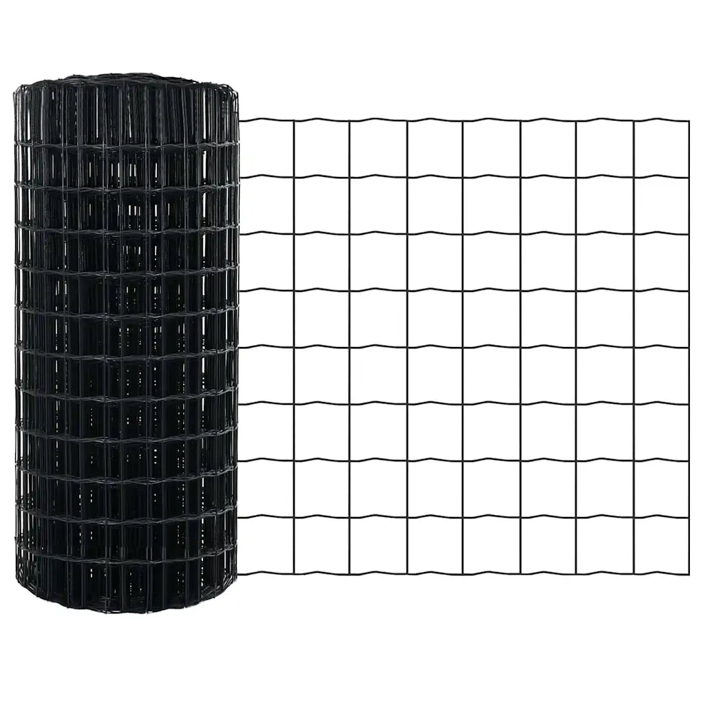 Recinzione con Posto Grigio 0,4 x 50 m Acciaio e PVC