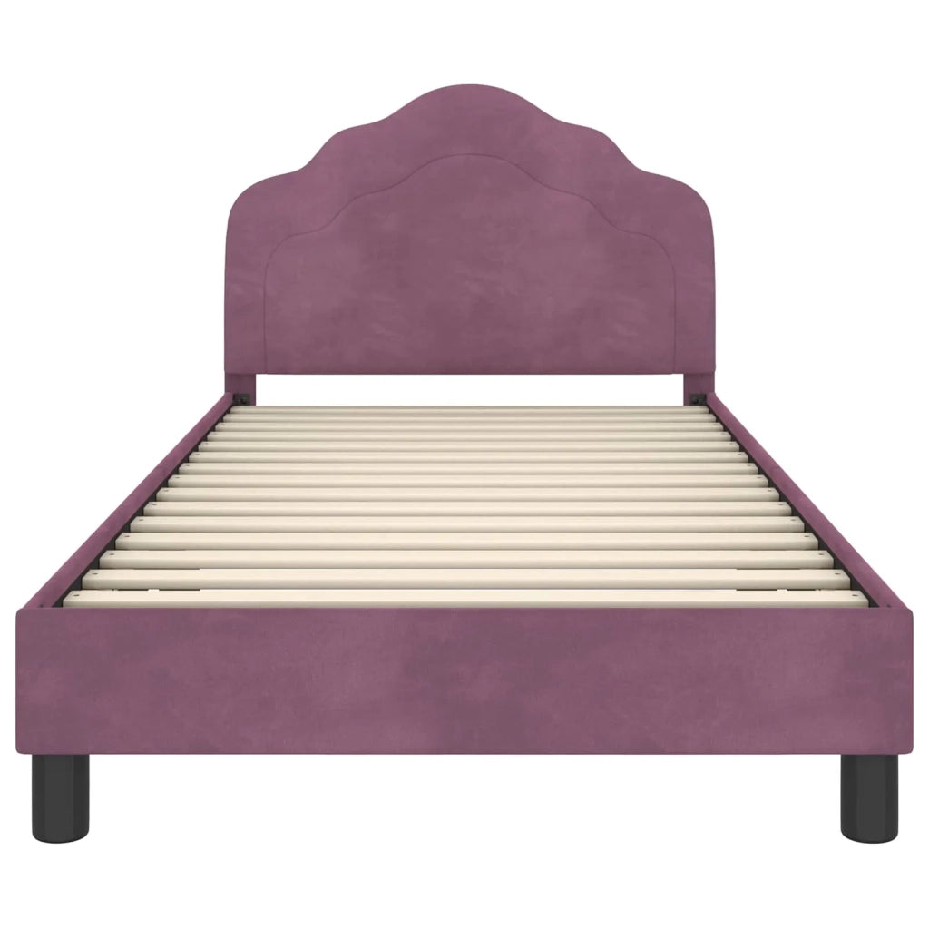 Struttura letto bambini con testata Viola 90 x 200 cm Velluto
