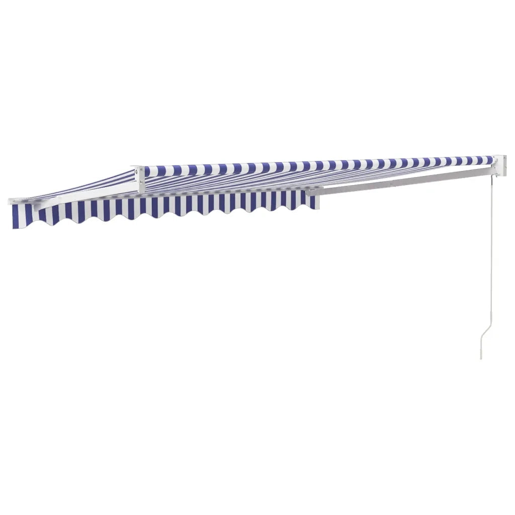 Tenda Sole Retrattile-Tenda parasole per balcone Blu e Bianca 3x2,5 m Tessuto e Alluminio 127141