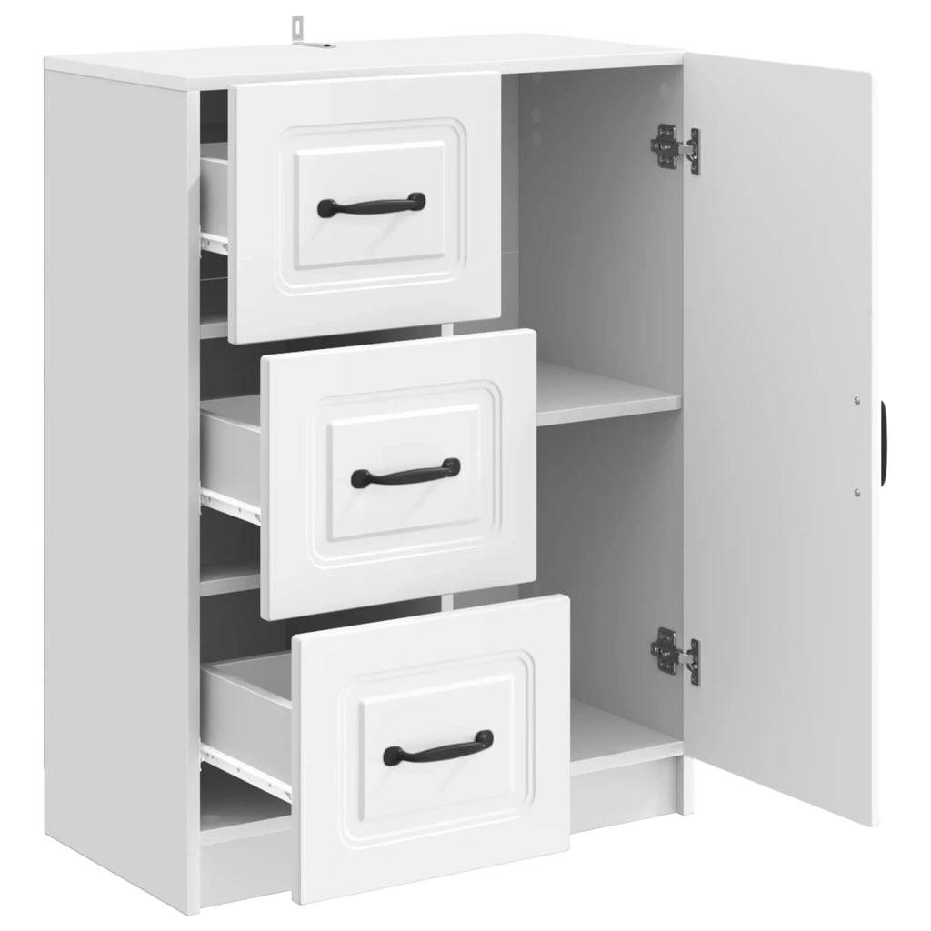 Credenza | Madia | Buffet da pranzo | Armadio da pranzo Bianco Lucido 66 x 34,5 x 87 cm Legno ingegnerizzato
