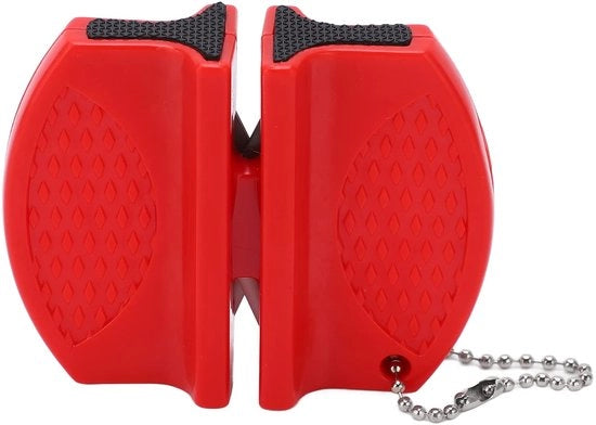 Scegliere e Affilare le Coltelli Portatile - Manico Antiscivolo - Doppio - Materiale di Alta Qualità - Steli Ceramici - Per Uso Esterno - Affilatrice per Coltelli