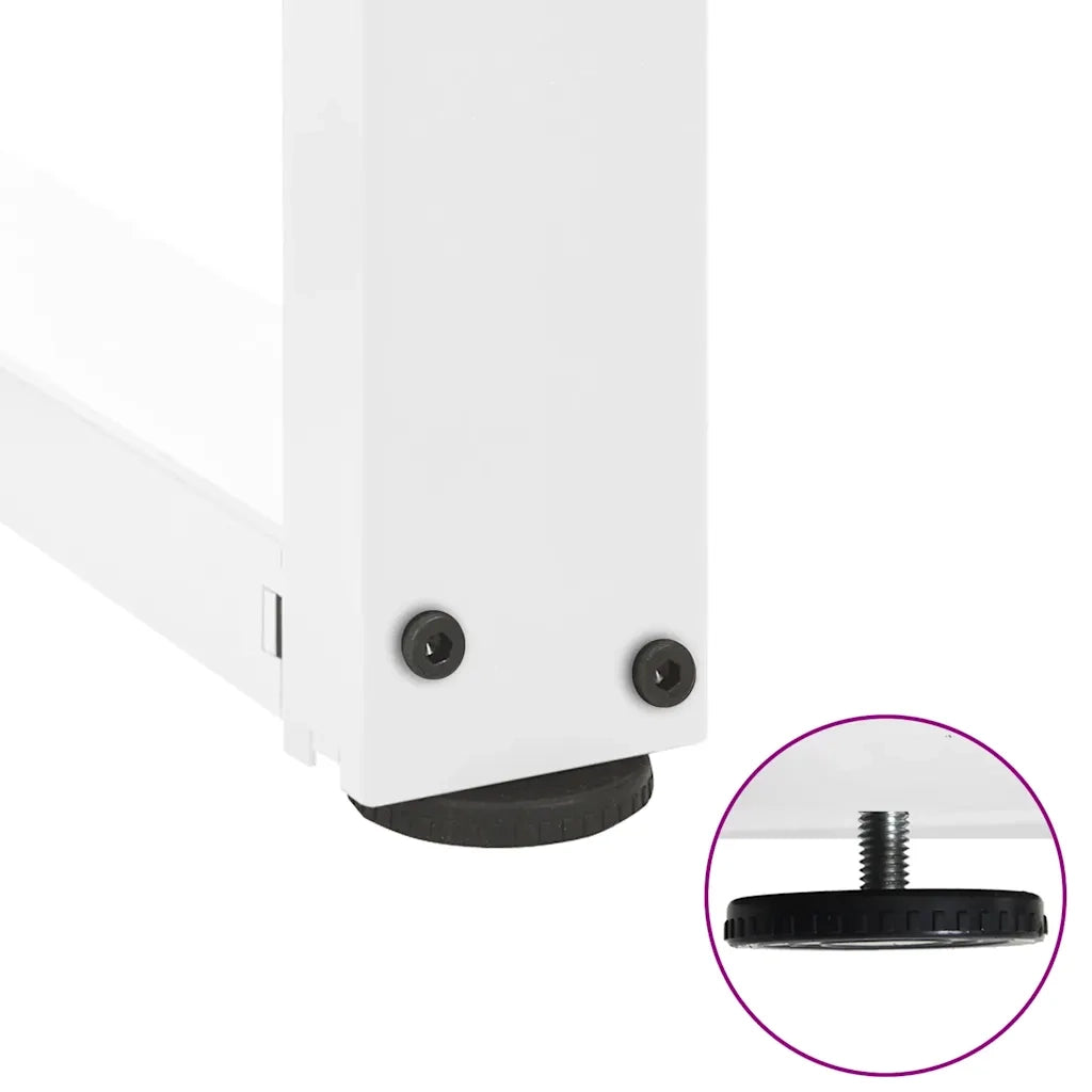 Gambe per Tavolino da Caffè a Forma di T 2 pz Bianche 70x25x(42-43) cm Acciaio 4013037