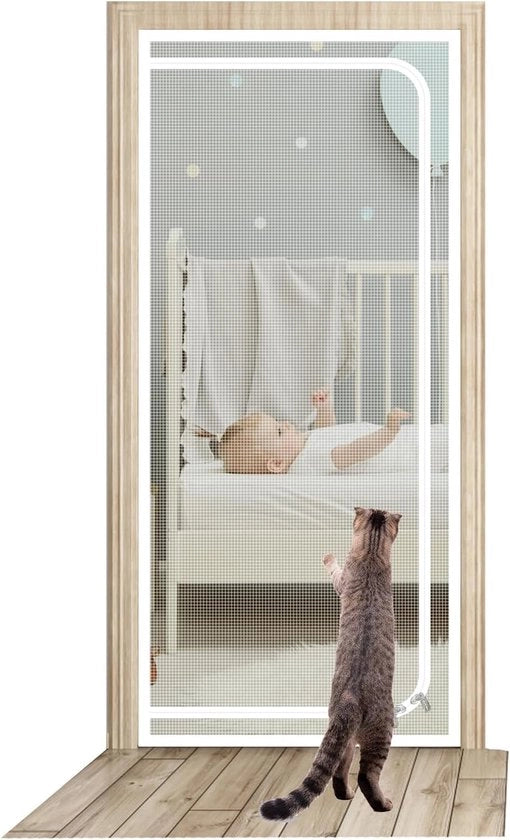 Porta per animali - Porta gassata Interna Esterna - Progettata per gatti - 80 x 200 cm - Bianco