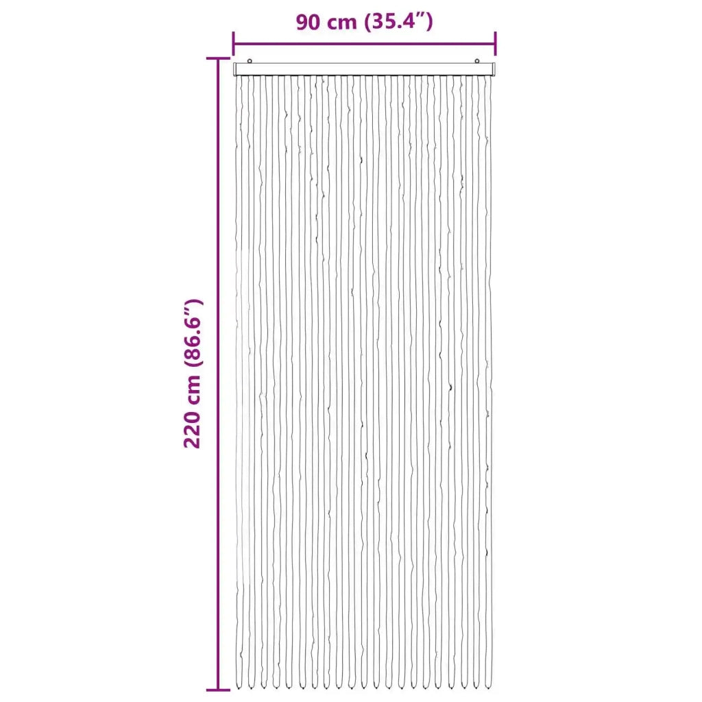 Tenda per insetti in chenille Marrone Scuro e Beige 90 x 220 cm 42034432