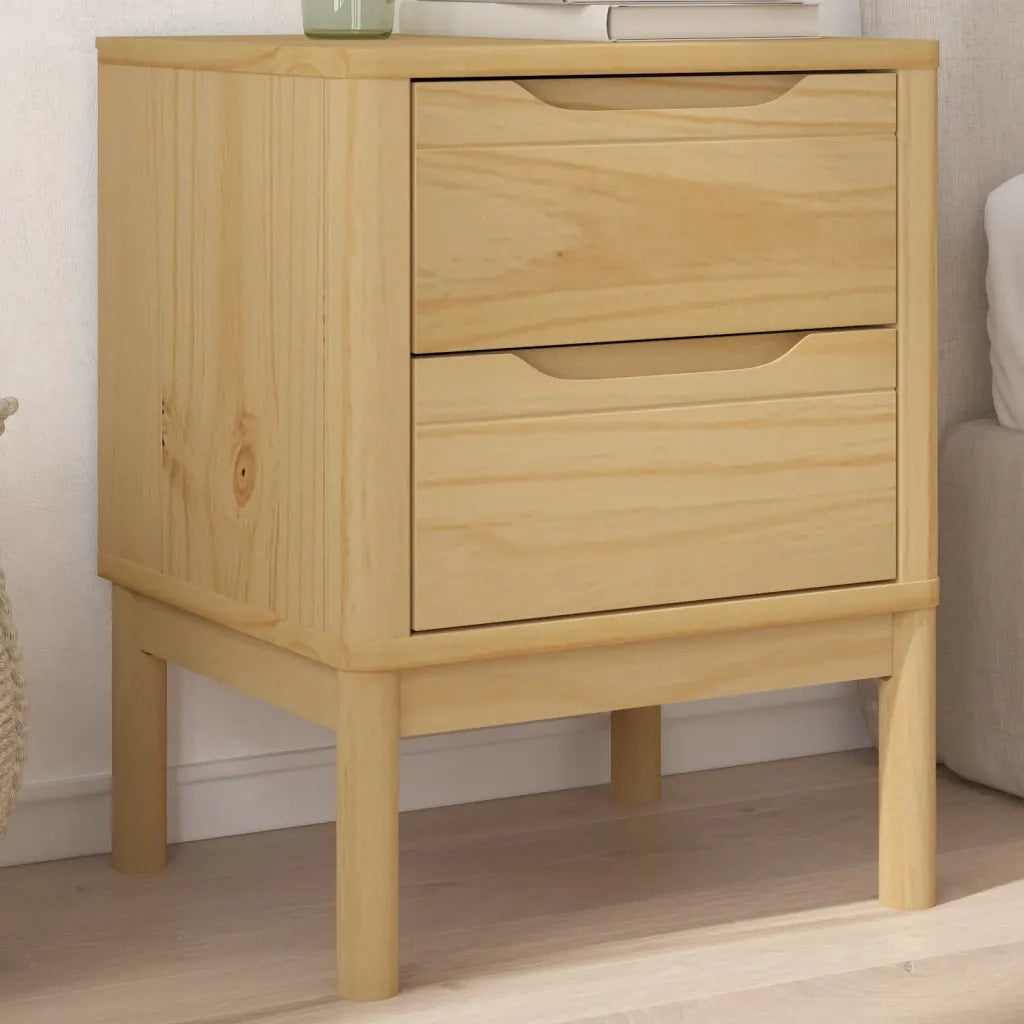 Comodino FLORO Marrone Cera 45x39x57 cm Legno di Pino 374002