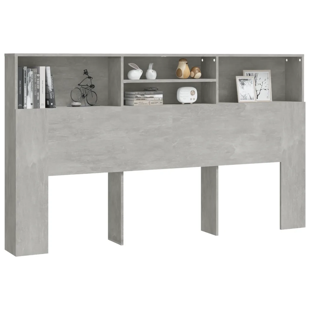 Testiera | Testata con Scomparti Grigio Cemento 180x19x103,5 cm