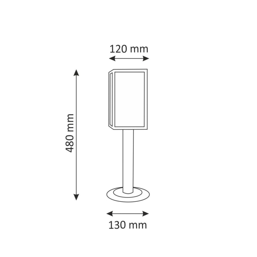 Lampada esterna a paletto 48cm grafite E27 MALMO Polux