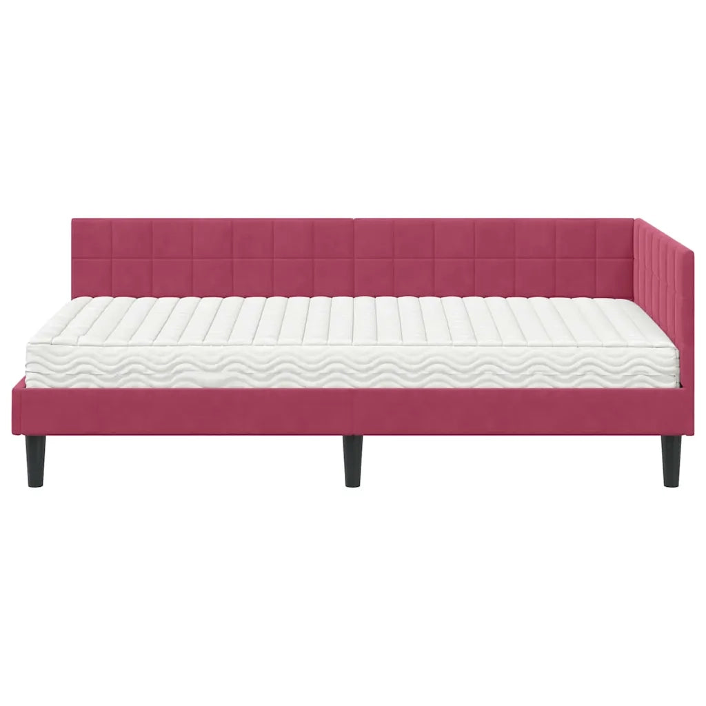 Struttura Letto Angolare con Materasso 2 pcs Verde Velluto 3393992