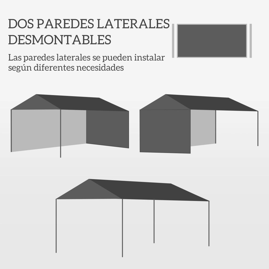 Gazebo Giardino 395x295x255 cm Sgonfiabile Esterno con 2 Finestre Anti-UV per Terrazza Patio Bianco ¨C zephmum