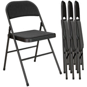 Set 4 Sedie Pieghevoli da Pranzo ¨C Xylo ¨C Struttura Metallo Nero 45x46x78cm