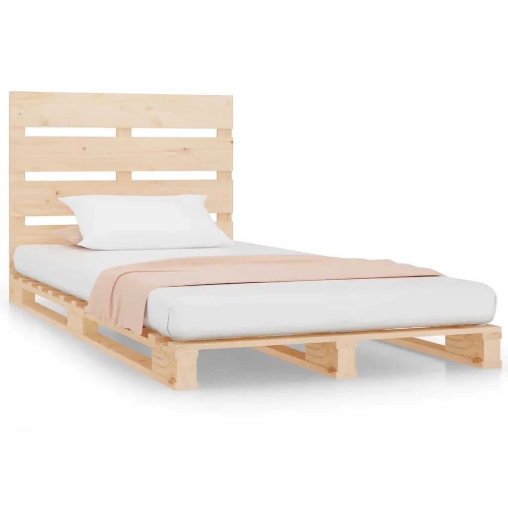 Letto singolo | Letto per adulti | Giroletto senza Materasso 90x200 cm in Legno Massello di Pino