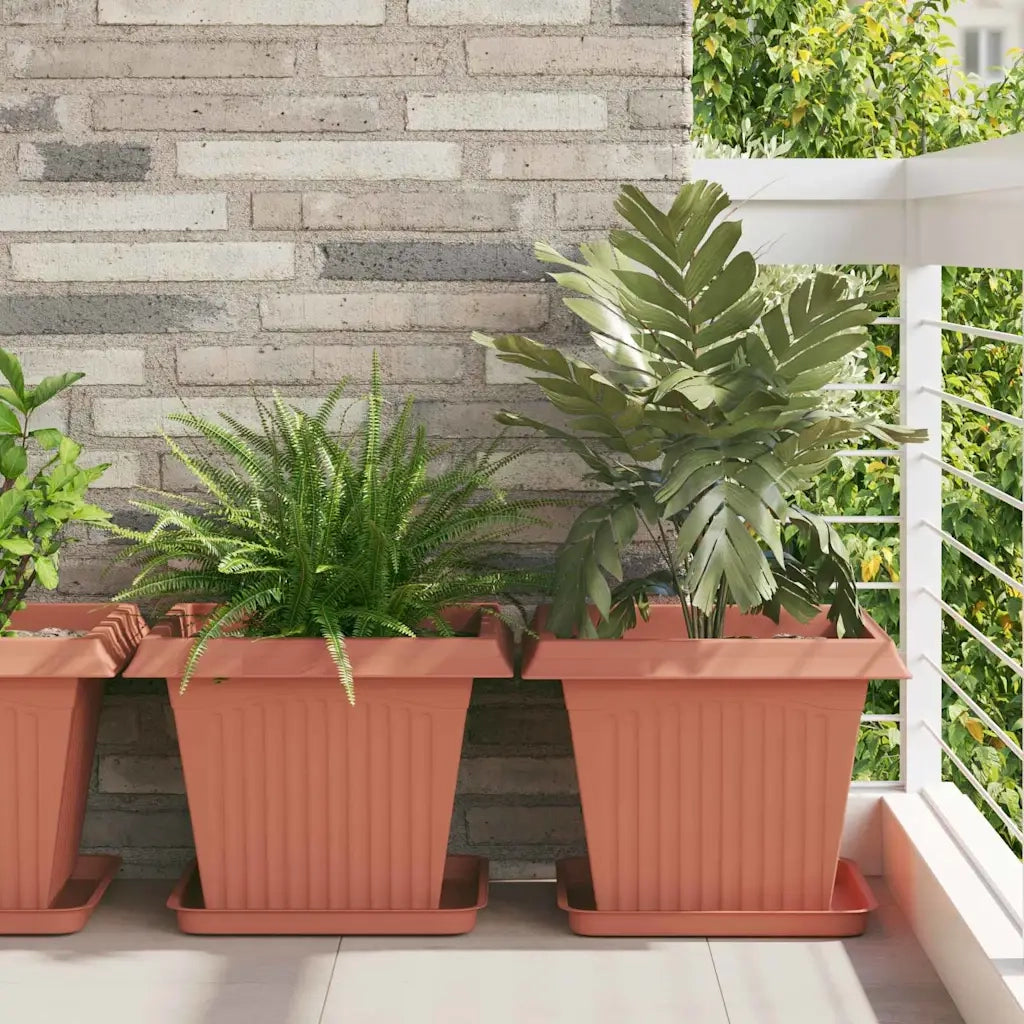 Vasi per Piante 6 pcs Rosso Mattone 43 x 43 x 33,5 cm Plastica 3403296