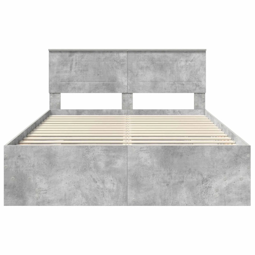 Struttura del letto con testiera Grigio cemento 160 x 200 cm 3408833